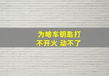 为啥车钥匙打不开火 动不了